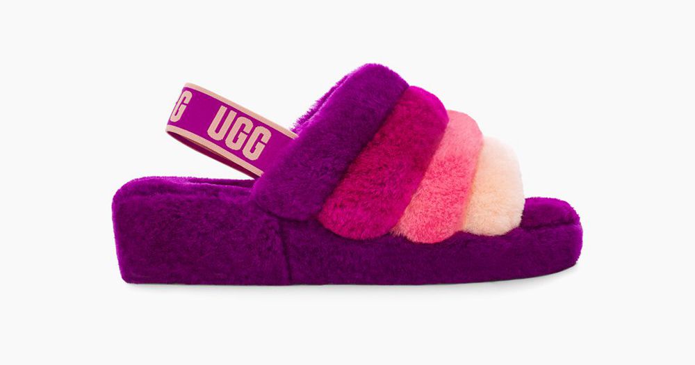 Ugg Slide Womens - Ugg Fluff Yeah Purple - 804RZYKJE